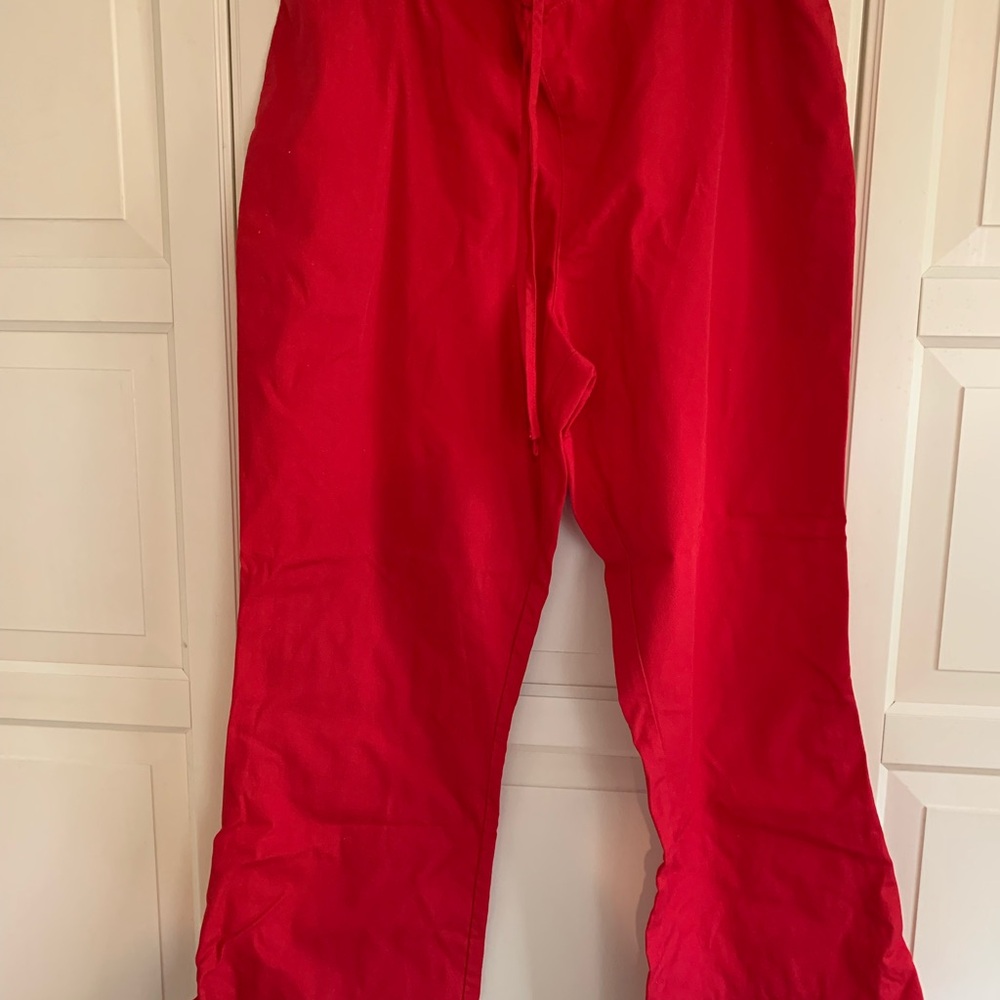 Vibrant Red Scrub Pants size L